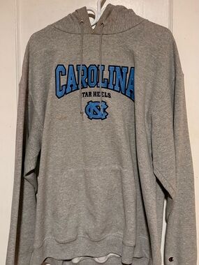 Champion Gray Carolina Tar Heels Pullover Hoodie with Blue Logo